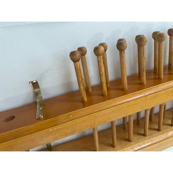 1980 VTG TIES RACK WOODEN OAK WOOD HOLD TIES AND BELTS Set Of 2 VERSATILE - Picture 4 of 14